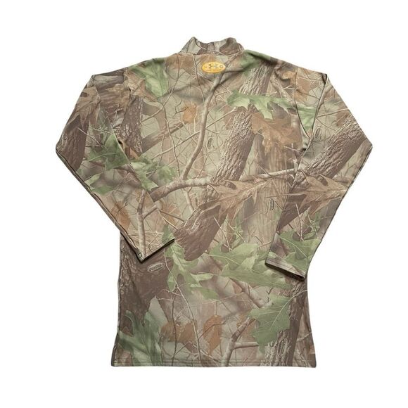 UNDER ARMOUR Coldgear Mock Neck Camouflage Bade layer Shirt Size Large - Picture 2 of 6